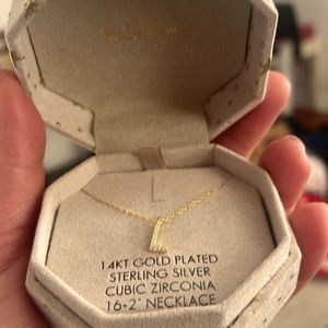 - Isabella M. 14KT gold plated Sterling Silver CZ necklace. New